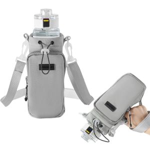 HJKL Front Pocket Water Bottle Carrier Bag Waterproof Shoulder Strap Crossbody Water Bottle Purse Universal Large Opening Water Bottle Sling Bag Case Walking
