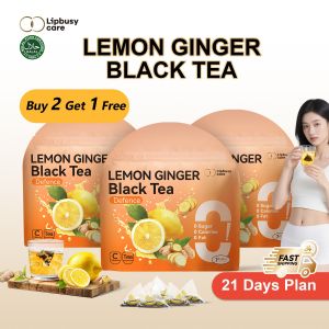 LIPBUSYCARE Organic Halal 7 Flavors Herba Fat Loss Detox Tea|Lemon|Ginger|Hibiscus|Jasmine Green|Lemongrass|Black|Chinese Tea for Body