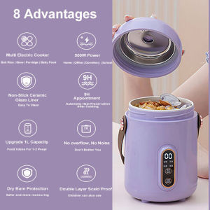 XIAOMI 8 In 1 Multi Electric Stew Pot Electric Rice Cooker Porridge Soup Stew Lunch Electric Stew Pot Mini Electric Slow Cooker Rice cooker Baby Complementary Food Electric Stew Cooke 電燉鍋 迷你电炖锅 电饭盒