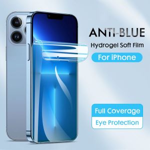 Full Cover Anti blue light Soft Hydrogel Film Screen Protector for iPhone 17 Pro Max 17 Air 16 Pro Max 16e 15 14 13 12 11 Pro XS Max Mini XR X 6 S 7 8 15 16 Plus SE