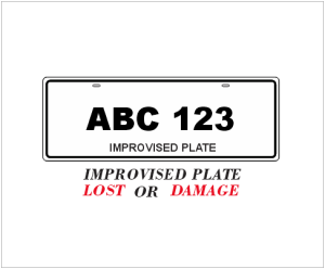 CAR TEMPORARY METAL PLATE REFLECTORIZED