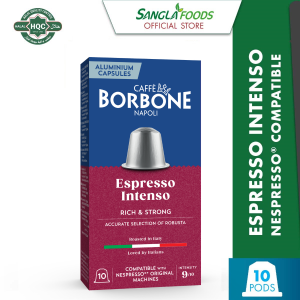 Caffe Borbone Espresso Intenso Nespresso® Compatible Aluminium Espresso Coffee Capsules (10 pods) Halal Certified