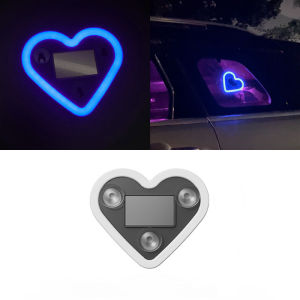 Semetal LED cửa sổ xe hơi Môi Trường Xung Quanh Đèn Năng Lượng Mặt Trời Năng Lượng Hệ Thống Dây Điện Miễn Phí Phát Sáng Trái Tim Bầu Không Khí Đèn Neon phụ kiện trang trí nội thất xe hơi