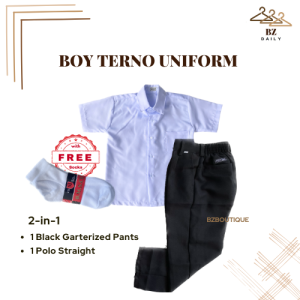 2-in-1 Terno Polo and Pants School Uniform for Boys | Elementary Highschool College| BZ Boutique