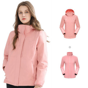 Cameljeans Outdoor Jacket 3-in-1 Rainproof Windproof Climbing Clothing for Women(2 pieces)