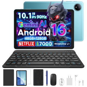 Aorlym P10 Tablet 10 inch – 48GB RAM (8GB+40GB Extended) + 128GB ROM 7000mAh Battery 90Hz Display Android 16 with Gemini AI Quad-Core FREE Bluetooth Keyboard + Mouse + Case + Pen + Earphones + Screen Protector – Sulit for Students Work Gaming