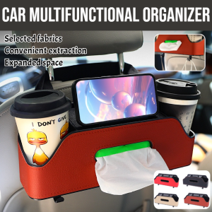 Car Multifunctional Organizer Car Back Space Saving Cup Holder Car Seat Back Organizer Car Tissue Box Auto Accessories Car Storage Organizer