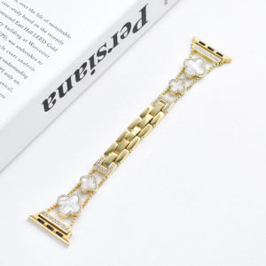 Four-leaf Clover Strap For Apple Watch Series 11 10 9 8 7 6 band 46mm 42mm 45mm 41mm 44mm 40mm Smartwatch Stainless Steel Bracelet Link iwatch band Ultra3 Ultra 2 49mm strap Jewelry Women Wristband