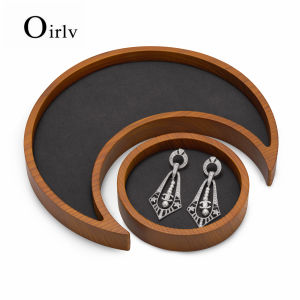 Oirlv Bằng Gỗ Mặt Trời đồ trang sức mặt trăng Hiển Thị 2 Pcs Thiết Lập Tối Màu Grey Đồng hồ vòng cổ Kính Mát Vòng Đeo Tay Lưu Trữ Chủ Giá xếp trang sức bàn trang điểm Trang Trí Nội Thất Sm204