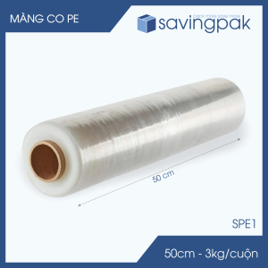 SPE1x - 1 cuộn màng co PE trong suốt - Size trung lớn - Cuộn màng bọc PE màng chít quấn hàng