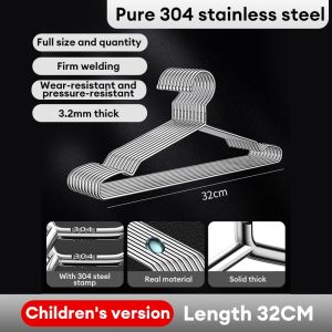 10PCS/lot Stainless Steel Clothes Hangers Metal Hanger Rack Space Saving Non Slip Clothes Hanger for Wardrobe Organizer