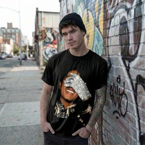[Local Stock] HBESTY  New MJ Michael Jackson Graphic Print T-shirt Summer Street Style Hip-hop Fashion Tee Mens And Womens Breathable Crew Neck Top