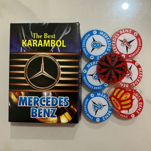 Biji Karambol Tebal 3 mm Motif Mercedes Benz Merci / Random | koin krambol satu lapis original | 1 set buah kerambol 3mm | coin bola carambol | anak carrom games