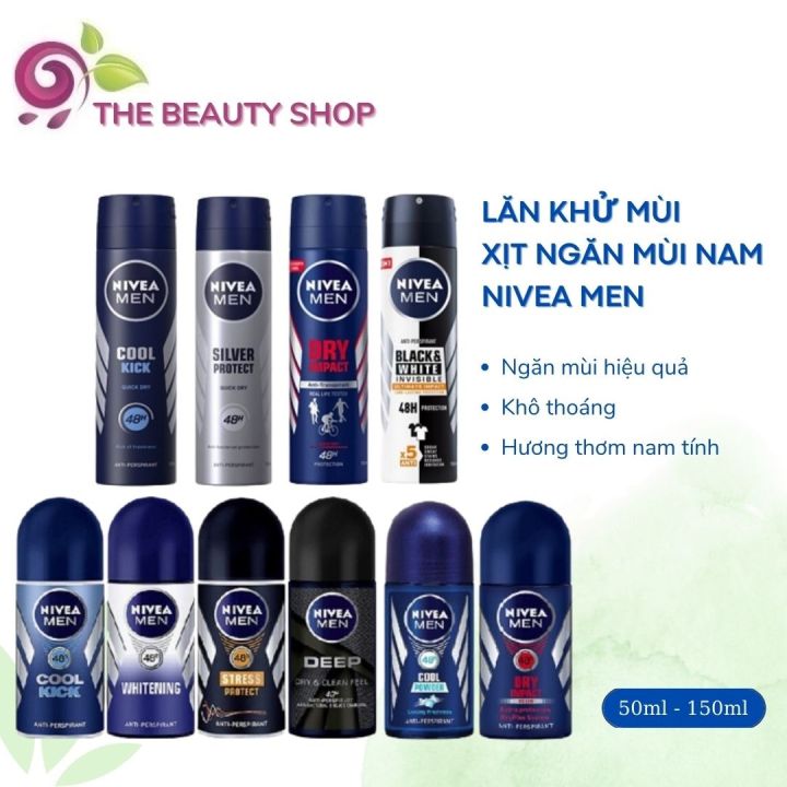 Xịt Khử Mùi NIVEA 150ml - Lăn Khử Mùi NIVEA 50ml Nivea Men 48h | Lazada.vn