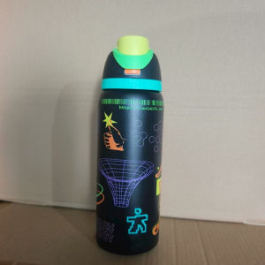 ขวดน้ำเด็ก Owala ขนาด 24 ออนซ์/32 ออนซ์ - ลายหุ่นยนต์ดอกทานตะวัน ฉนวนสุญญากาศพร้อมหลอด พกพาสะดวกสำหรับกีฬากลางแจ้ง