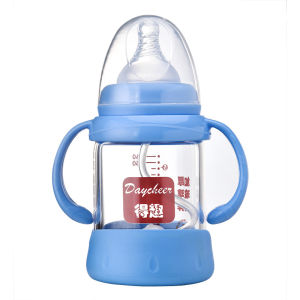 Nhà Sản Xuất Bán Buôn Bình Sữa Thủy Tinh Chống Rơi Chịu Nhiệt Độ Cao Cỡ Rộng Núm Vú Siêu Mềm Cho Bé Có Ống Hút