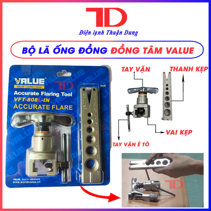 Bộ nong loe ống đồng VALUE lệch tâm, bộ lã ống đồng điều hòa tự động - Điện Lạnh Thuận Dung