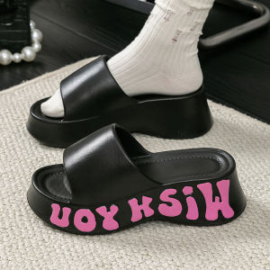 [Free Shipping] New high-heeled thick-soled slippers for women suitable for summer indoor and outdoor wear non-slip stylish and height-increasing sandals