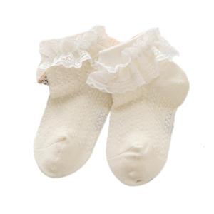 1 Pair Baby Lace Socks Breathable Toddlers Girls Spring Summer Socks Ruffle Cotton Socks for Birthdays and Celebrations