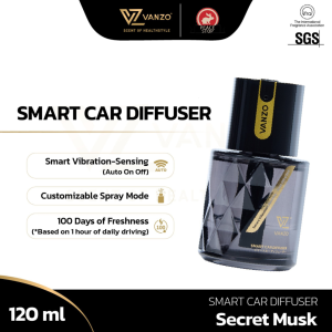 SGS CERT VANZO High-Quality Car Smart Car Diffuser Freshener LX Dashboard Series 120ML Scent Luxury Natural Plant Scent