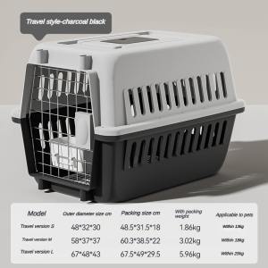 Greenpets Pet Travel Cage IATA Certified Crash-Proof for Large Dogs Adjustable Divider 2-In-1 Car Airplane Carrier Easy Clean Tray