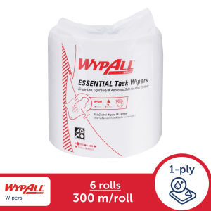 Wypall® Essential Task L10 Roll Control Multi Purpose Wipers 29999 White 1 ply 6 rolls x 300m (6rolls 1800m)