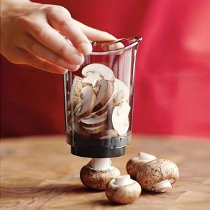 Chop2Cup Multi-Functional Vegetable Egg & Strawberry Slicer Cup - Heavy-Duty Plastic Food Chopper with Safety Lid Manual Kitchen Gadget for Fast Meal Prep Dishwasher Safe