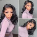 5x5 Wear and Go Glueless Bob Wig Human Hair Pre Plucked Pre Cut Glueless Wigs for Black Women Body Wave Lace Front Wigs Human Hair No Glue Lace Closure Wig for Beginners 180% Density 12 Inch. 
