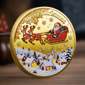 [Faster YG] Christmas Santa Claus Collection Commemorative Medal Souvenir Coin Home Decoration Gift