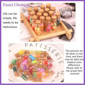 Fanzi 5 cái 1:12 Dollhouse thu nhỏ trái cây các loại lon thủy tinh trái cây sấy khô kẹo Jar trẻ em giả vờ chơi đồ chơi nhà búp bê phụ kiện