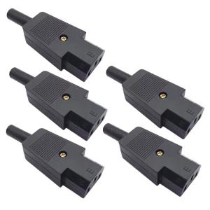 5Pcs/set Convenient 3 Pin Terminals Power Plug Adapter IEC-320 C13/C14 Female & Male Plug Rewirable Power Connectors