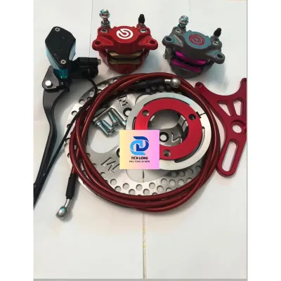 Combo phanh đĩa sau xe điện + kèm tay phanh bình dầu liền gắn mọi dòng xe {tặng ốc Long đèn)
