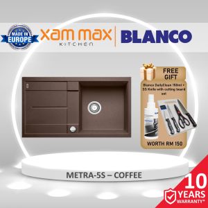 Blanco Silgranit Top/Under Mount Single Bowl Sink Granite Sink With Drainer Metra 5S | Sinki Dapur Kitchen Sink|