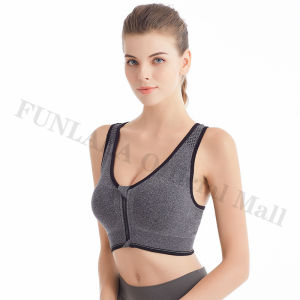 FUNLALA Front Zipper Women Sports Bras Breathable Wirefree Padded Push Up Sports Top Fitness Gym Yoga Workout Bra S-XL