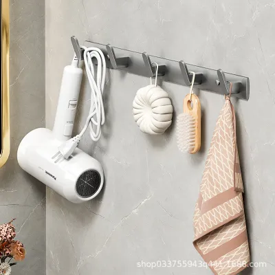 Móc treo quần áo dán tường Living C Thanh 5 móc treo tường chịu lực 10kg nhựa ABS cao cấp