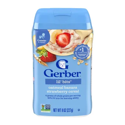 Gerber Oatmeal Banana Strawberry Baby Cereal 227G - From 8 Months