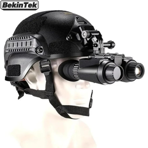 BekinTek Dual Eye 3D NVG กล้องส่องกลางคืนติดหมวกนิรภัย ส่องทางไกลตาเดี่ยวติดหัวได้ ชาร์จไฟใหม่ได้ แว่นขยาย มองเห็นที่มืดสนิท ปรับระยะหัวตาได้ ดิจิทัลซูม 8 เท่า วิดีโอ 4K ถ่ายภาพ 36 เมกะพิกเซล ปรับความชัดได้อิสระ เอฟเฟกต์สี 4 สี