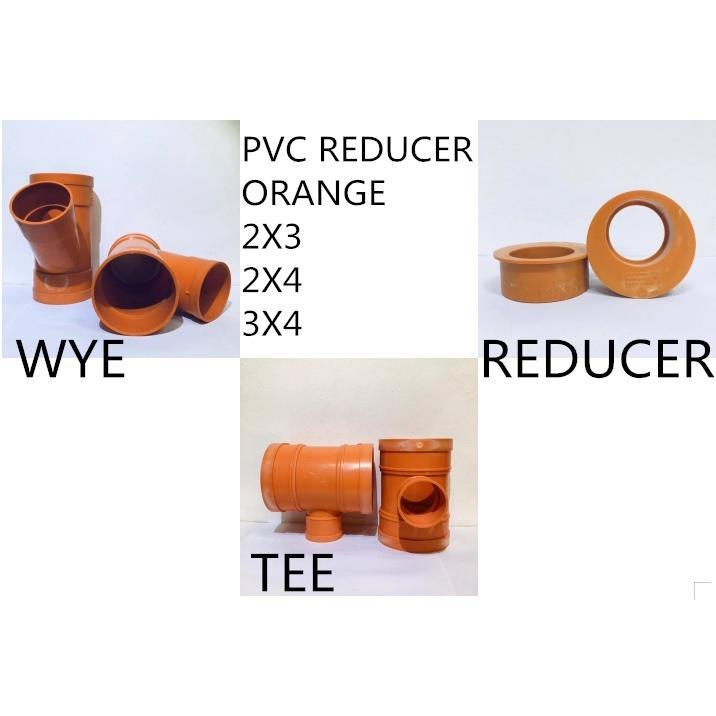 PVC Orange Fittings Reducer【 2” 3” 4” 】 Tee Wye Coupling For PVC Pipes ...