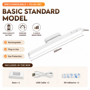 Đèn bàn LED sạc lại có nam châm dùng để học tập điều chỉnh độ sáng đèn tủ điều khiển.