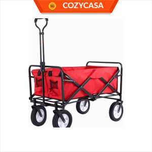【COZYCASA】Folding Picnic Cart Camping Wagon with Wheels