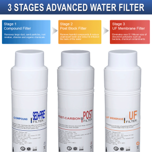 Hot&Warm Alkaline PTS-100W Pipe-In Tabletop Water Dispenser - 3 Korea Halal Filter - Made in Korea
