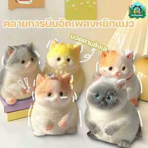 ImSawasdee จําลองแมวบีบของเล่น ของเล่นคลายเครียด แมวน่ารัก ของเล่นบีบอัดแมวอ้วนที่วาดด้วยมือ ของขวัญที่สร้างสรรค์
