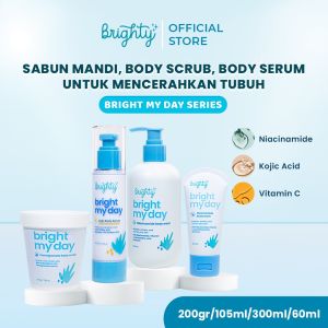 BRIGHTY BRIGHT MY DAY (BMD) SERIES Paket Mencerahkan Sabun Mandi Body wash Body Serum Body Scrub Brightening Kit