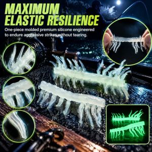 SEKINEW 10pcs Luminous Simulated Shrimp Fish Lure Soft Rubber Noctilucent Fish Artificial Bait Fishing Bait Silicone Fishing Fake Bait Night Fishing