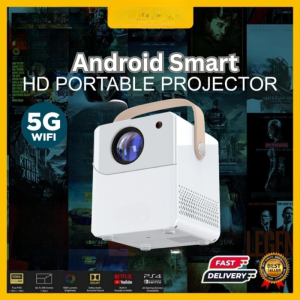 Home Theater Android Projector with Wireless Screen Mirroring Android Projector with Google Assistant & App Store Access