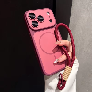 Wrist Strap Contrast Frosted Case For iPhone 18 17 Air 16 15 14 13 12 11 Pro Max For Magsafe Instantly Become 18 Cover