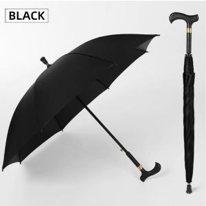 Crutch Umbrella Elderly anti-slip umbrella Hiking Umbrella Long Umbrella with Anti-Slip Rubber HIEIM