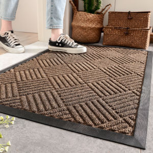 Rubber Entrance Door Mat Outdoor Floor Mat Household Foot Mat Dustproof Wear Resistant Mat Welcome Door Mat Hotel Commercial Carpet Front Door Mat Villa Non-slip Foot Pad