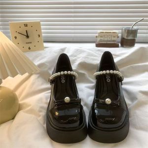 Free Shipping Retro WomenS Leather Shoes 2026 Spring New Collection Thick-Soled Chunky-Heeled Perfect With Skirts JK-Style High Heels Single Shoes