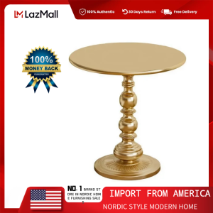 EB MALL ORIGINAL MID CENTURY STYLE DANISH DESIGNER TULIP ROUND DINNING COFFEE SIDE TABLE GOLDEN ROUND TABLE IRON ART SMALL TEA TABLE CREATIVE RETRO SMALL ROUND TABLE